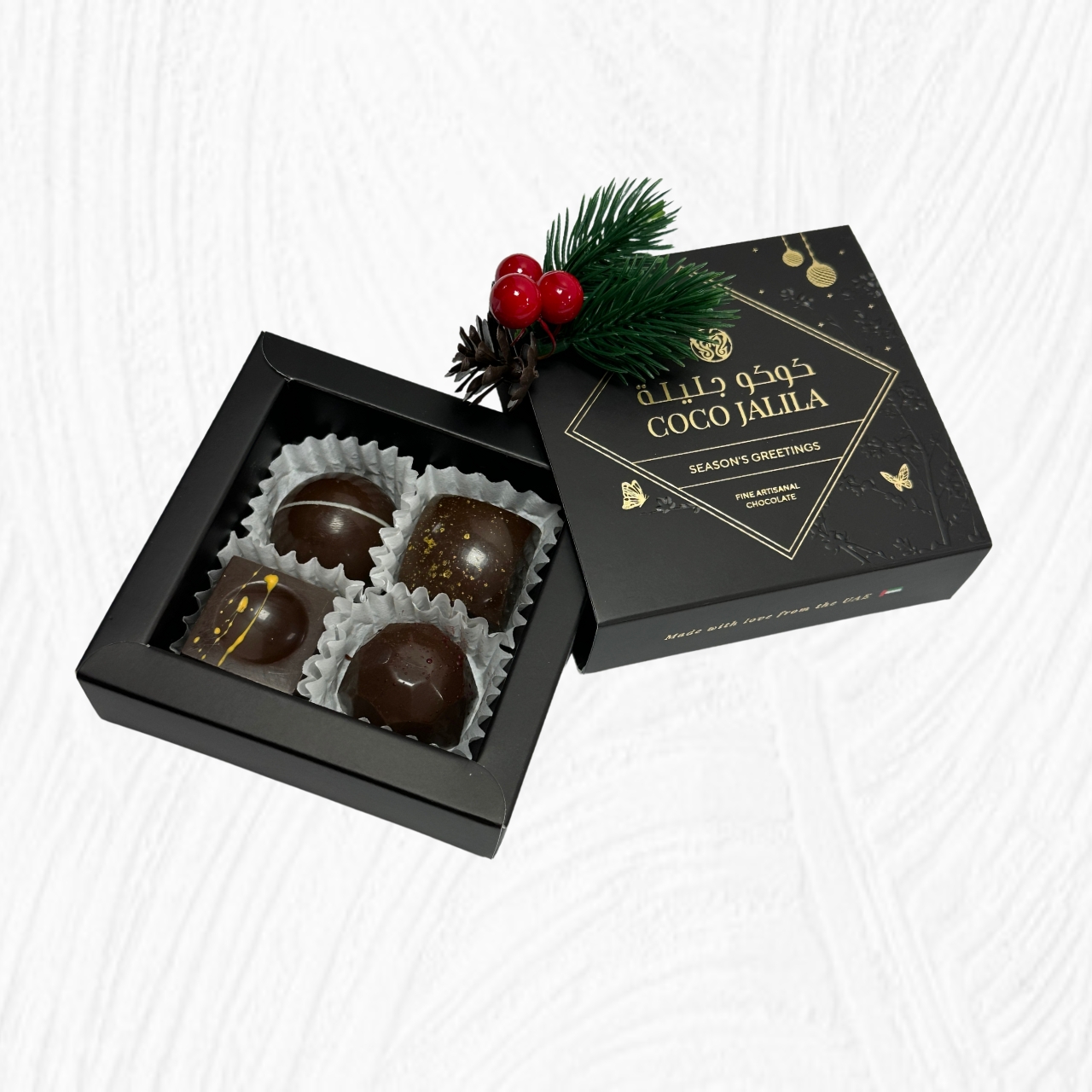 Festive Four-Piece Praline Gift Box