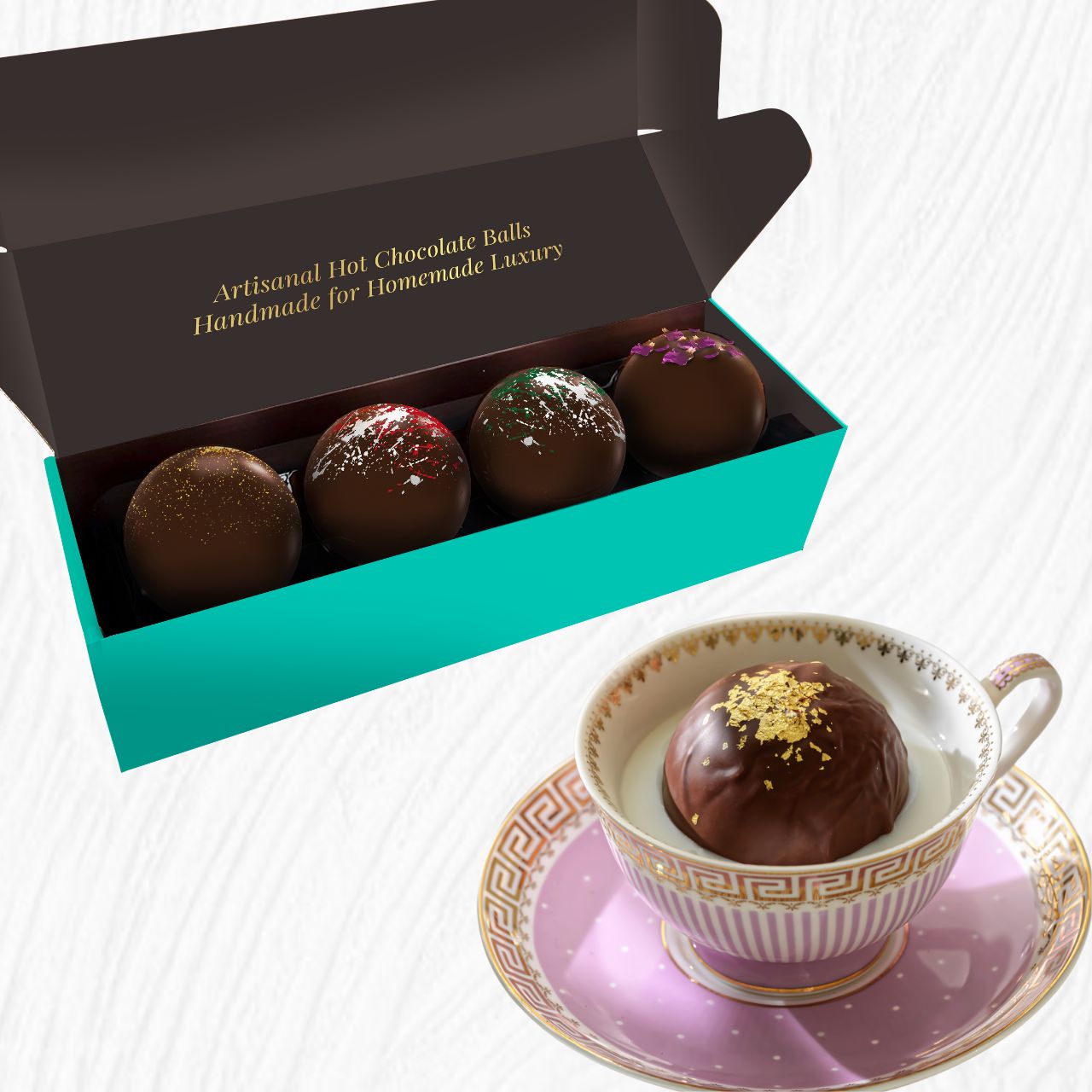 Four-Piece Festive Hot Chocolate Balls