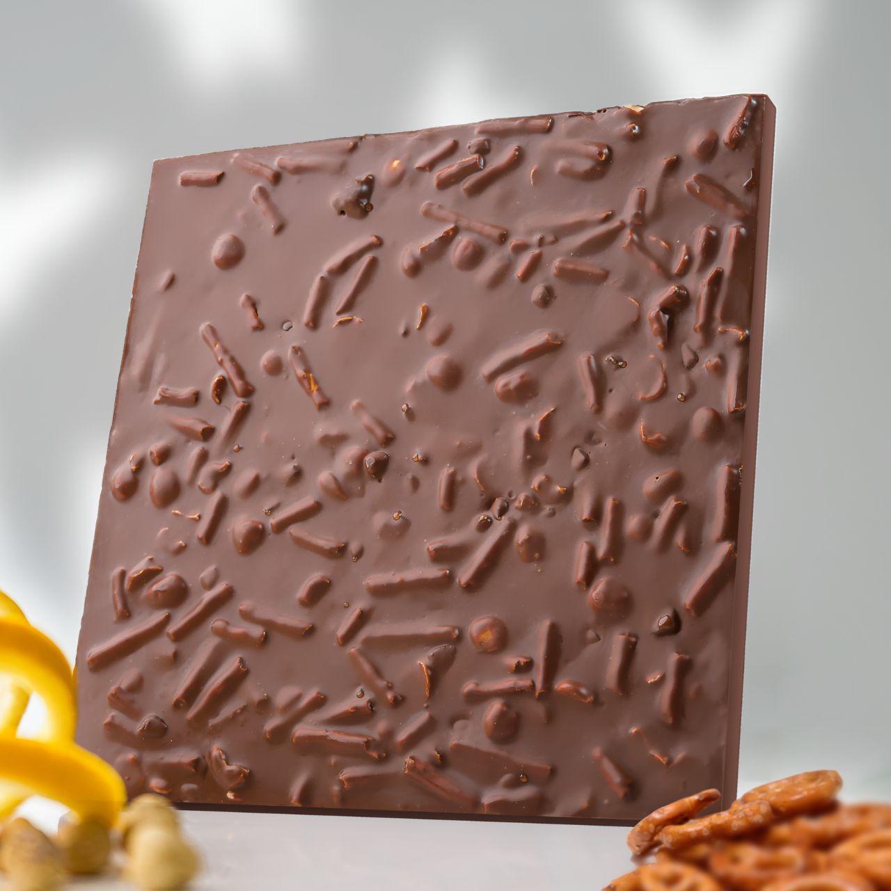 Milk Chocolate Hazelnut, Pretzel & Orange Slab